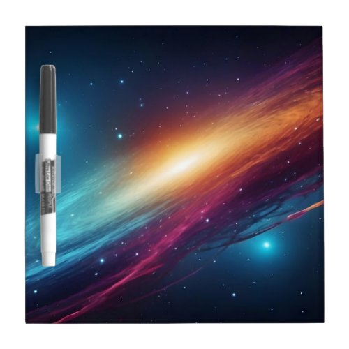 Glowing Neon Abstract Space Fluid Cyberpunk Galaxy Dry Erase Board