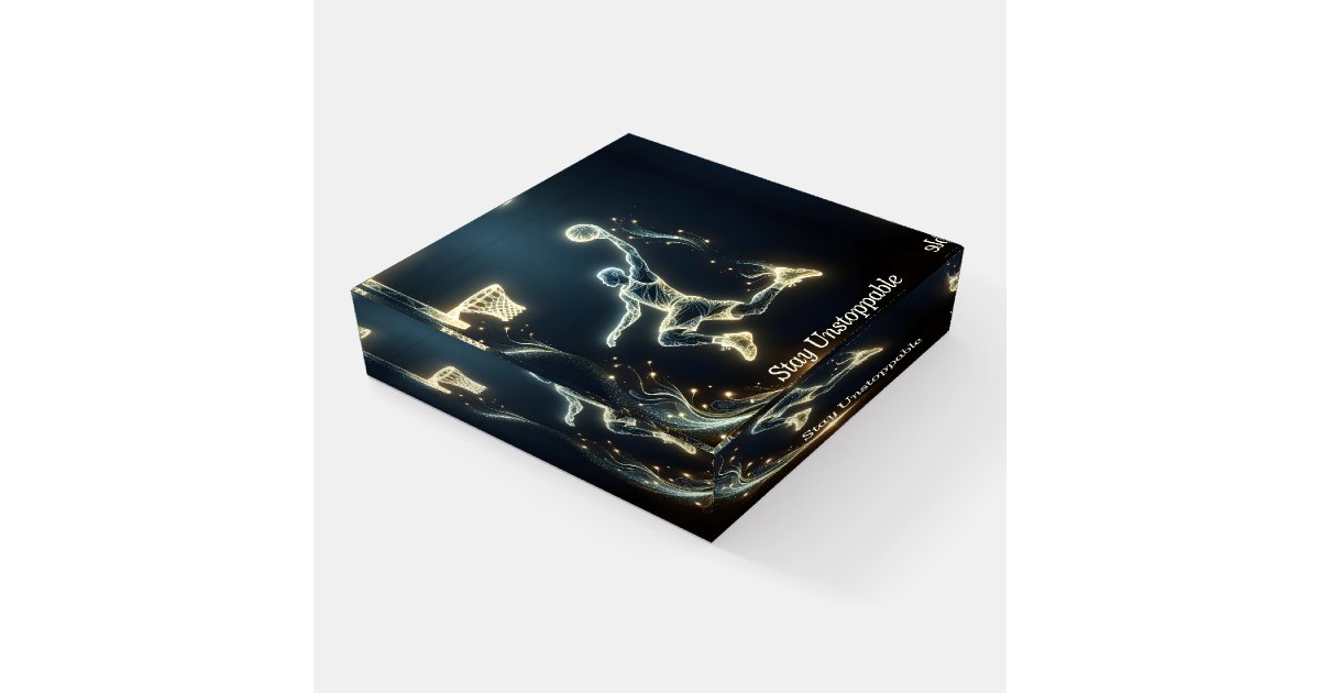 Glowing Neon Basketball Player Paperweight | Zazzle