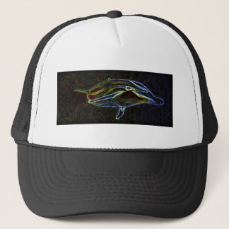 Glowing Neon Dolphin truckers cap