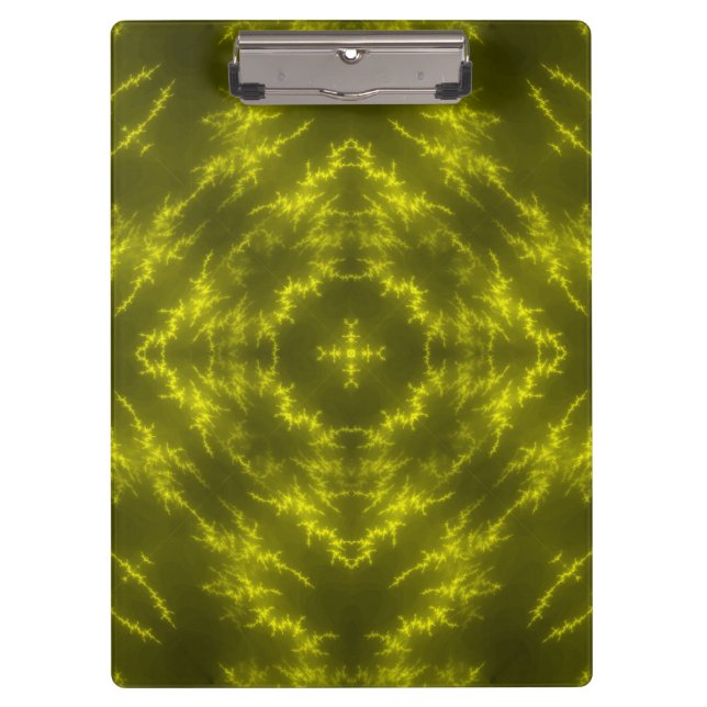 Glowing Neon Electric Thunder Bolts Clipboard (Front)