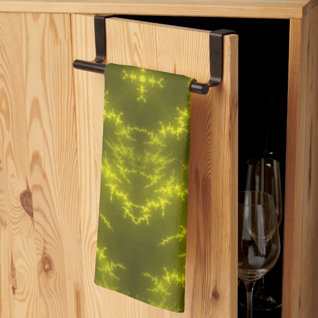 Glowing Neon Electric Thunder Bolts Kitchen Towel (Thirds Fold)
