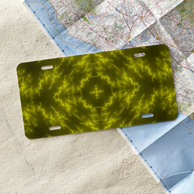 Glowing Neon Electric Thunder Bolts License Plate (In Situ)