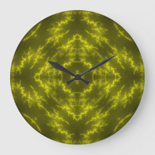 Glowing Neon Electric Thunder Bolts No Numbers Large Clock