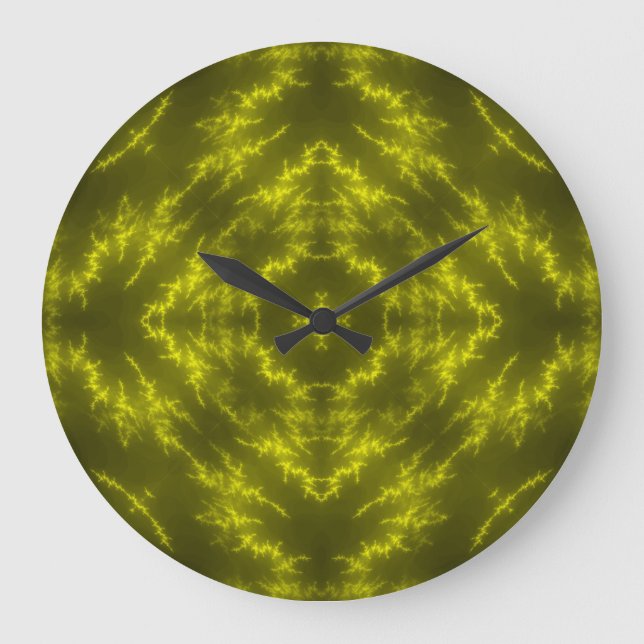 Glowing Neon Electric Thunder Bolts No Numbers Large Clock (Front)