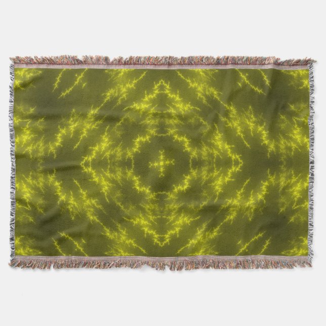 Glowing Neon Electric Thunder Bolts Throw Blanket (Front)