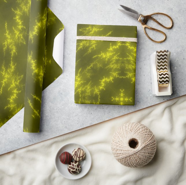Glowing Neon Electric Thunder Bolts Wrapping Paper (Crafts)