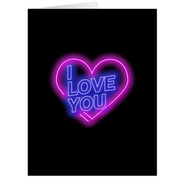 Glowing Neon Look Pink Blue Valentine's Day (Front)