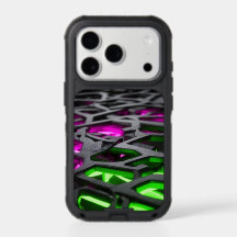 Glowing Neon Pink Green Futuristic Mesh