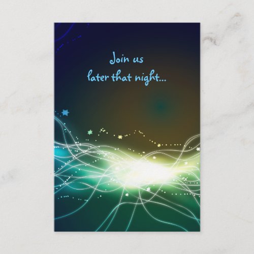 Glowing Neon Star Bar Mitzvah Party Reception Card