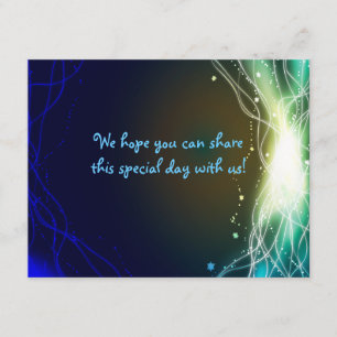 Glowing Neon Stars Bar Mitzvah REPLY Card