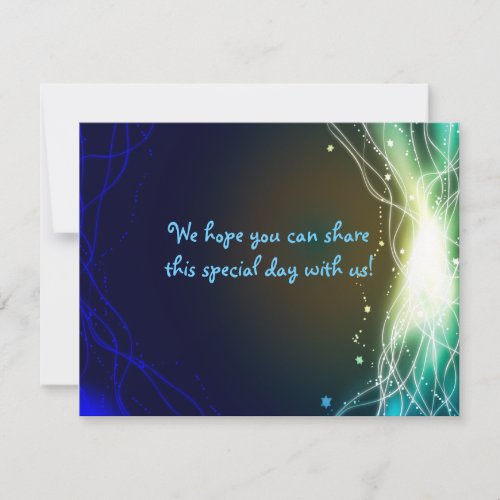 Glowing Neon Stars Bar Mitzvah  REPLY Card