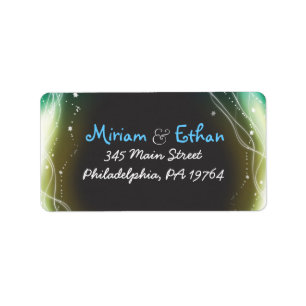 Glowing Neon Stars Jewish Wedding Invitation Label