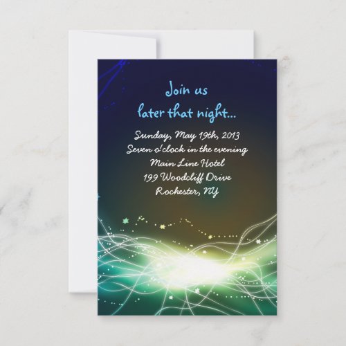 Glowing Neon Stars Jewish Wedding Party Card