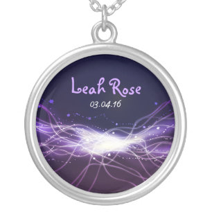 Glowing Neon Stars Silver Memory Gift Necklace