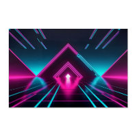 Glowing Neon Synthwave Pyramid Tunnel Cyberpunk