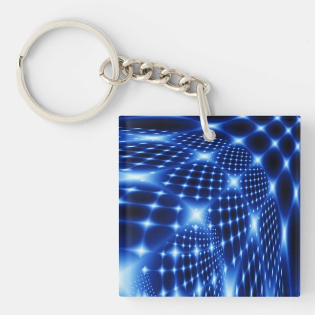 Glowing net fractal keychain (Front)