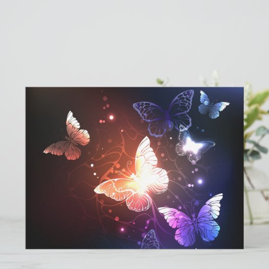 Glowing Night Butterflies (Standing Front)