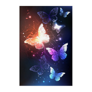 Glowing Night Butterflies Acrylic Print