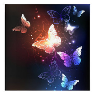 Glowing Night Butterflies Acrylic Print