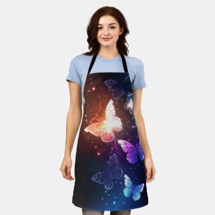 Glowing Night Butterflies Apron