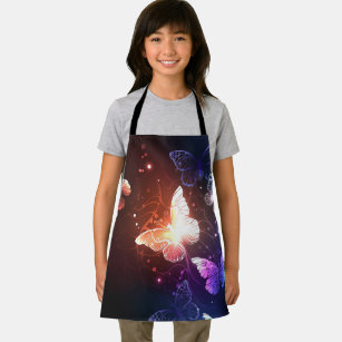 Glowing Night Butterflies Apron