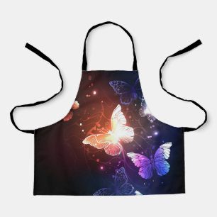 Glowing Night Butterflies Apron