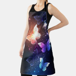 Glowing Night Butterflies Apron