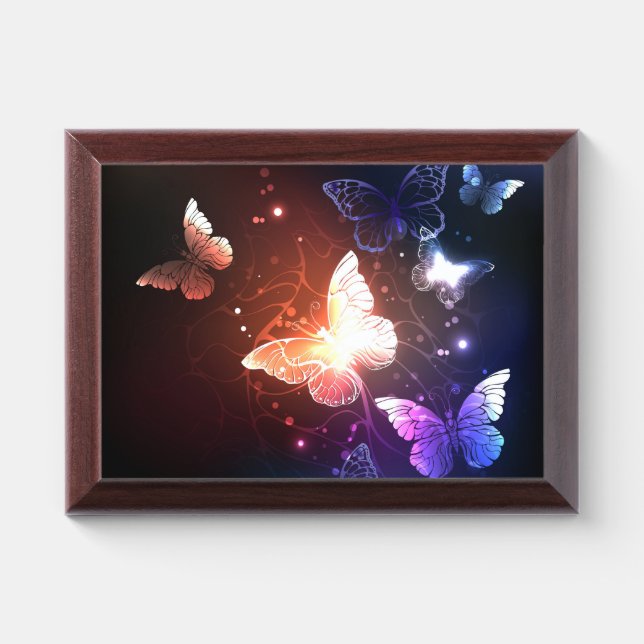 Glowing Night Butterflies Award Plaque (Horizontal)