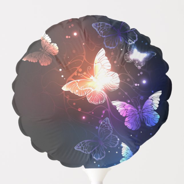 Glowing Night Butterflies Balloon (Front)