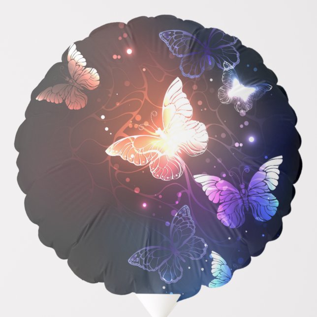 Glowing Night Butterflies Balloon (Front)