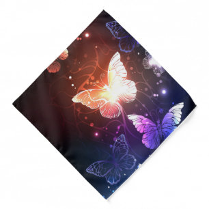 Glowing Night Butterflies Bandana