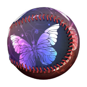 Glowing Night Butterflies Baseball