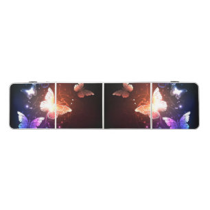Glowing Night Butterflies Beer Pong Table