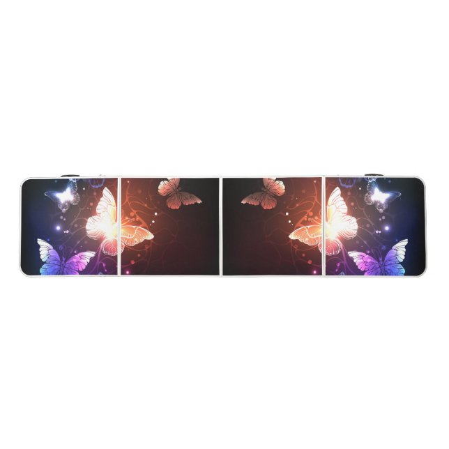 Glowing Night Butterflies Beer Pong Table (Top)