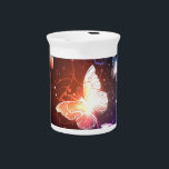 Glowing Night Butterflies Beverage Pitcher<br><div class="desc">Night glowing butterflies on a dark abstract background. Night butterflies. Design with butterflies.</div>