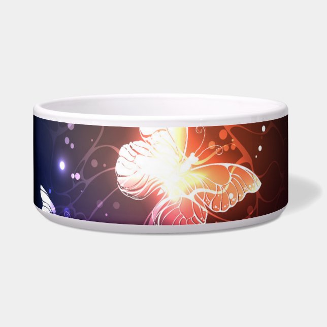 Glowing Night Butterflies Bowl (Left)