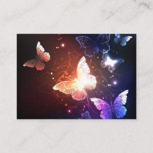 Glowing Night Butterflies Calling Card