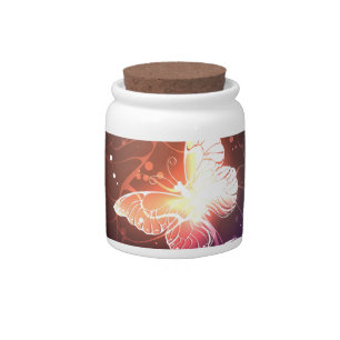 Glowing Night Butterflies Candy Jar
