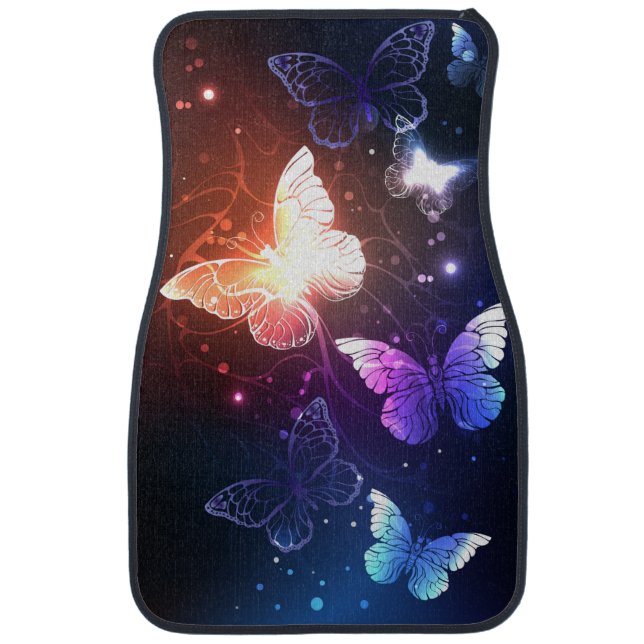 Glowing Night Butterflies Car Floor Mat (Front)