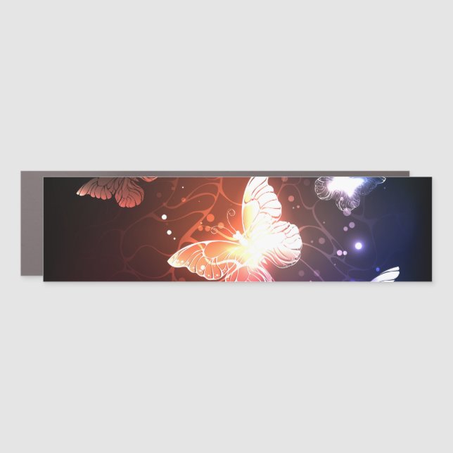 Glowing Night Butterflies Car Magnet (Front)