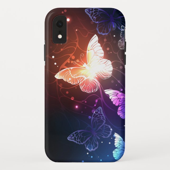 Glowing Night Butterflies Case-Mate iPhone Case (Back)