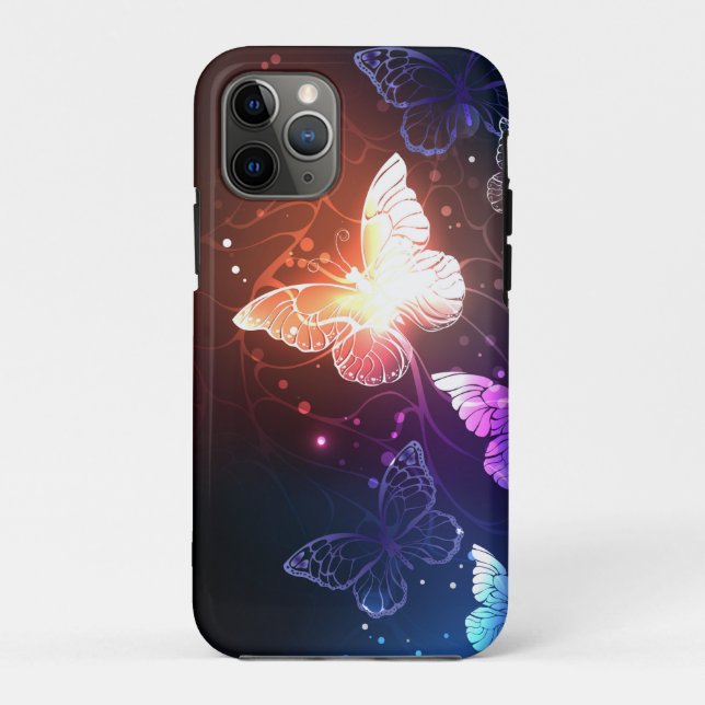 Glowing Night Butterflies Case-Mate iPhone Case (Back)