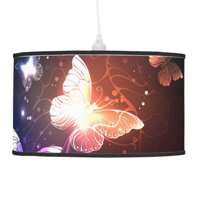 Glowing Night Butterflies Ceiling Lamp (Left)