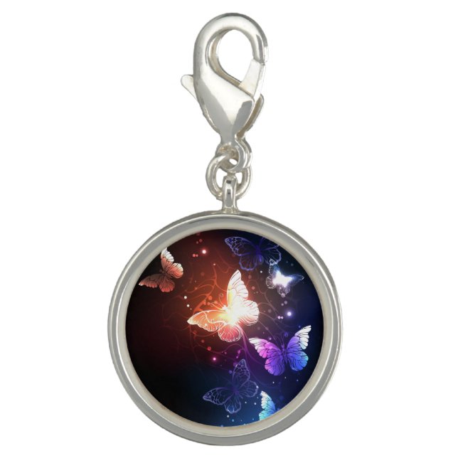 Glowing Night Butterflies Charm (Front)