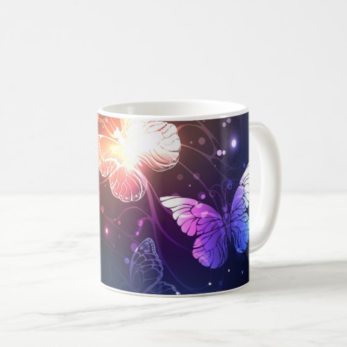 Glowing Night Butterflies Coffee Mug