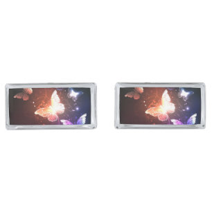 Glowing Night Butterflies Cufflinks