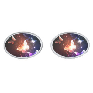 Glowing Night Butterflies Cufflinks
