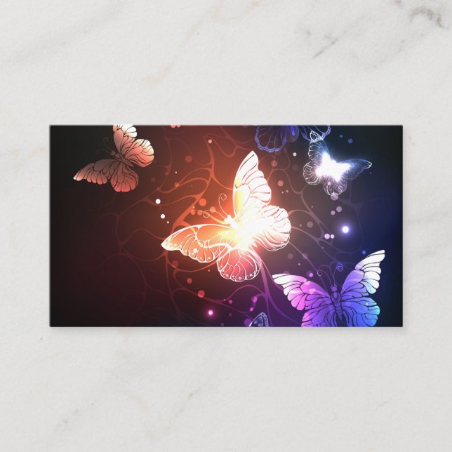 Glowing Night Butterflies Discount Card (Front)