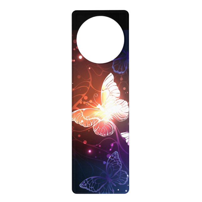 Glowing Night Butterflies Door Hanger (Front)