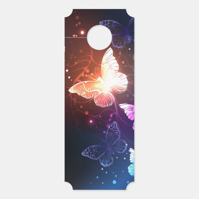 Glowing Night Butterflies Door Hanger (Front)